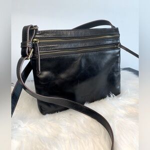 Margot New York Black Leather Crossbody Bag